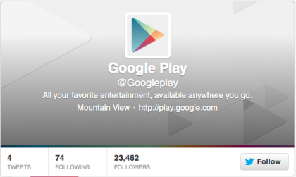Google создает аккаунт @Googleplay в Твиттере
