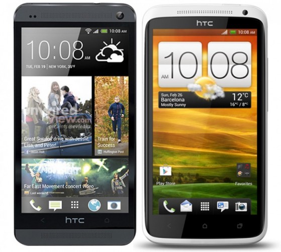 Сравние размеров экрана HTC One и One X
