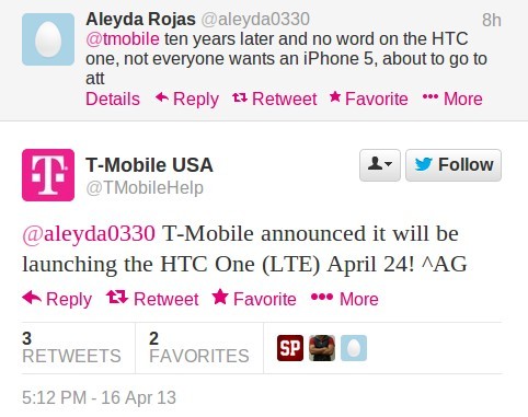 T-Mobile начнет продажи HTC One  через неделю