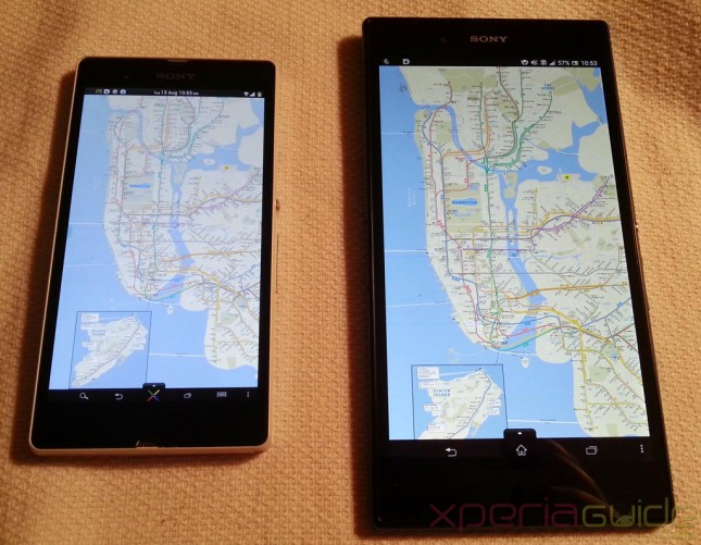 Xperia-Z-Ultra-Vs-Xperia-Z-Maps-layout