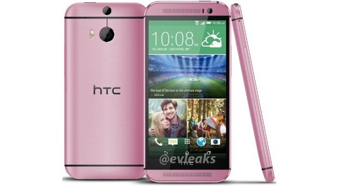 HTC One M8 в розовом цвете
