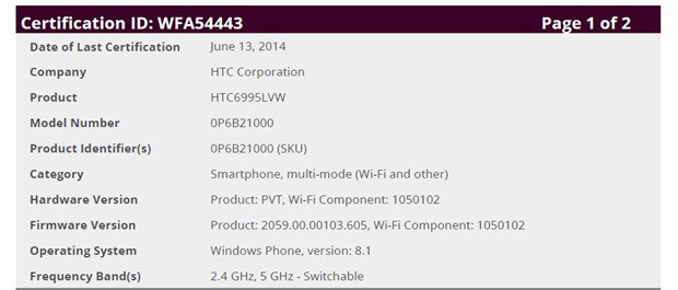 HTC One на Windows прошел сертификацию Wi-Fi