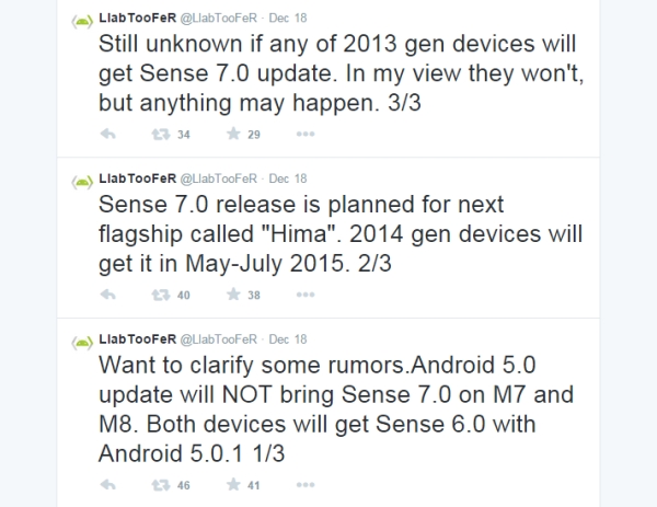 Android 5.0 идет на HTC One M8 и M7 без Sense 7